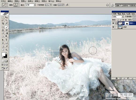 Photoshop打造红外线风格外景婚片11