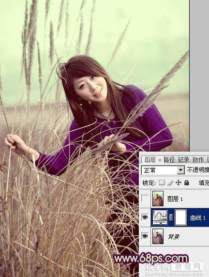 Photosho将外景人物图片添加上流行的日韩淡褐色29