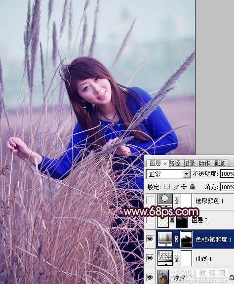 Photosho将外景人物图片添加上流行的日韩淡褐色6