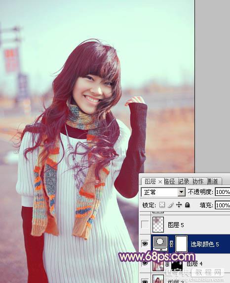 Photoshop将写真人物图片增加温暖橙紫色效果32