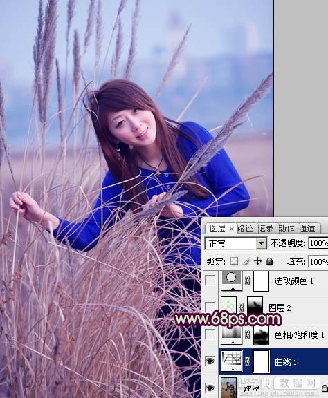 Photosho将外景人物图片添加上流行的日韩淡褐色4