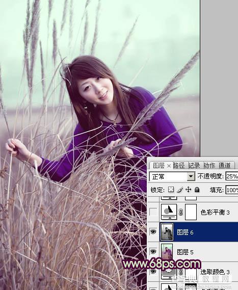 Photosho将外景人物图片添加上流行的日韩淡褐色26