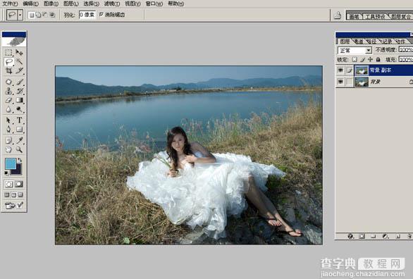 Photoshop打造红外线风格外景婚片3