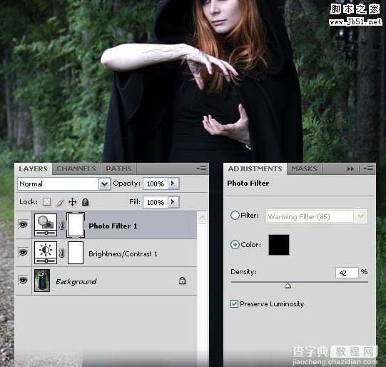 photoshop 合成黑暗里使用魔球的巫师4