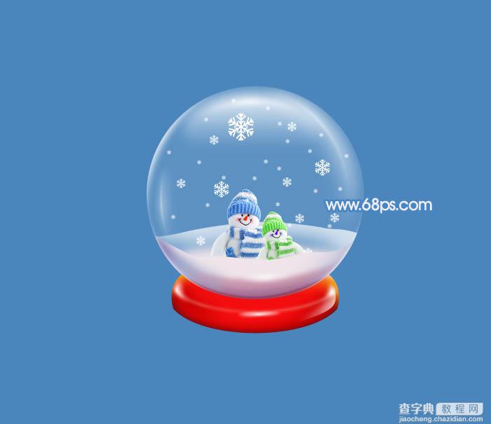 Photoshop设计制作出逼真漂亮的圣诞雪花水晶球32