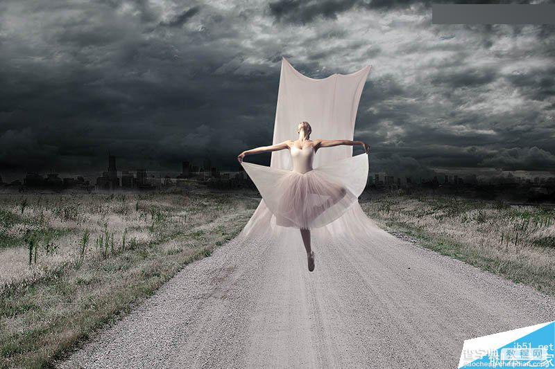 Photoshop创意合成在马路上翩翩起舞的芭蕾舞者12