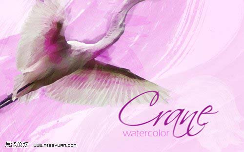 photoshop 利用素材制作漂亮的紫色水彩画16