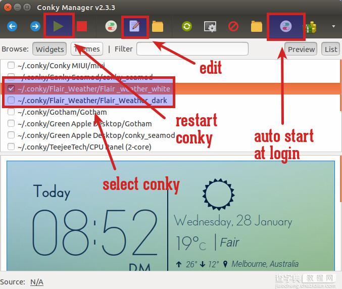 Ubuntu系统中的天气应用Conky的使用教程3