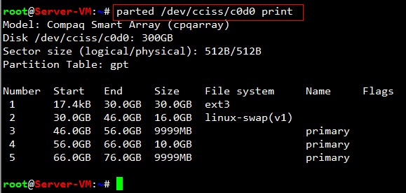 在Linux系统下用parted命令管理GPT分区的教程3