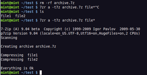 Linux中的压缩软件7-zip的使用教程1