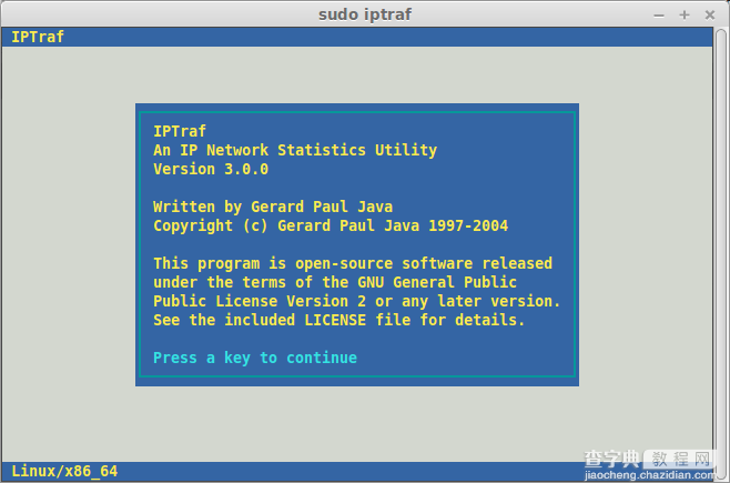 在Linux系统中使用iptraf进行网络监控1
