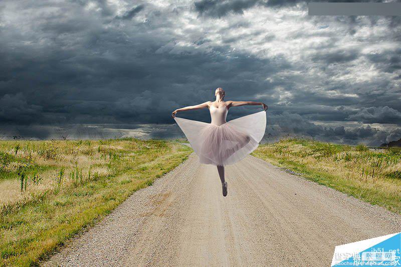 Photoshop创意合成在马路上翩翩起舞的芭蕾舞者7