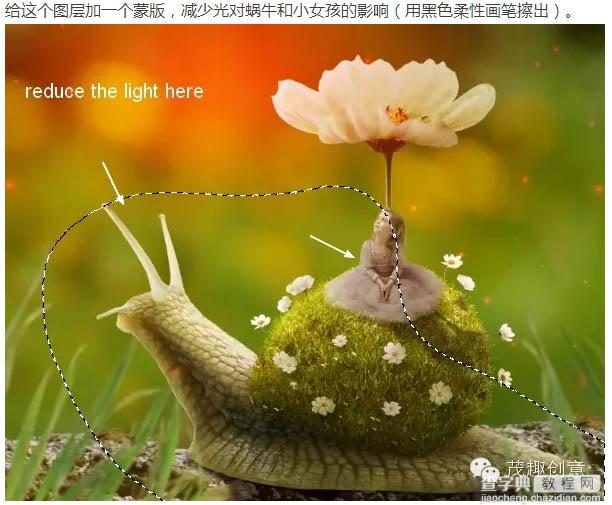 PS合成童话中坐在蜗牛上的小花仙子61