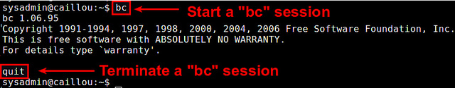 在Linux中使用命令行计算器GNU bc的方法1