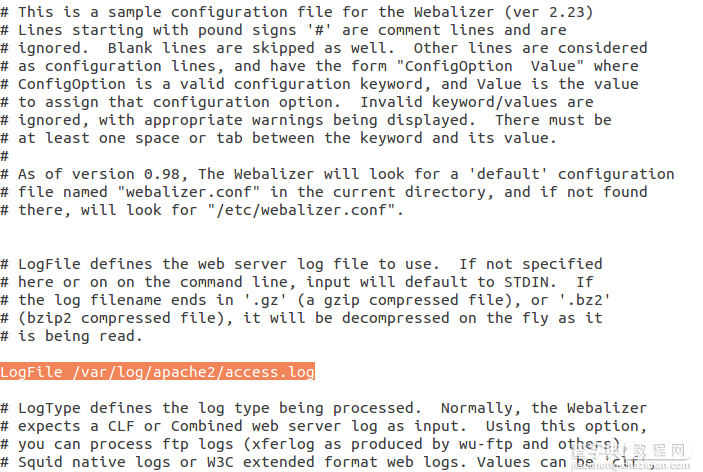在Ubuntu系统上安装Webalizer来分析HTTP流量3
